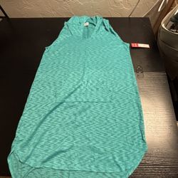 Large Teal Sleeveless Hoodie
