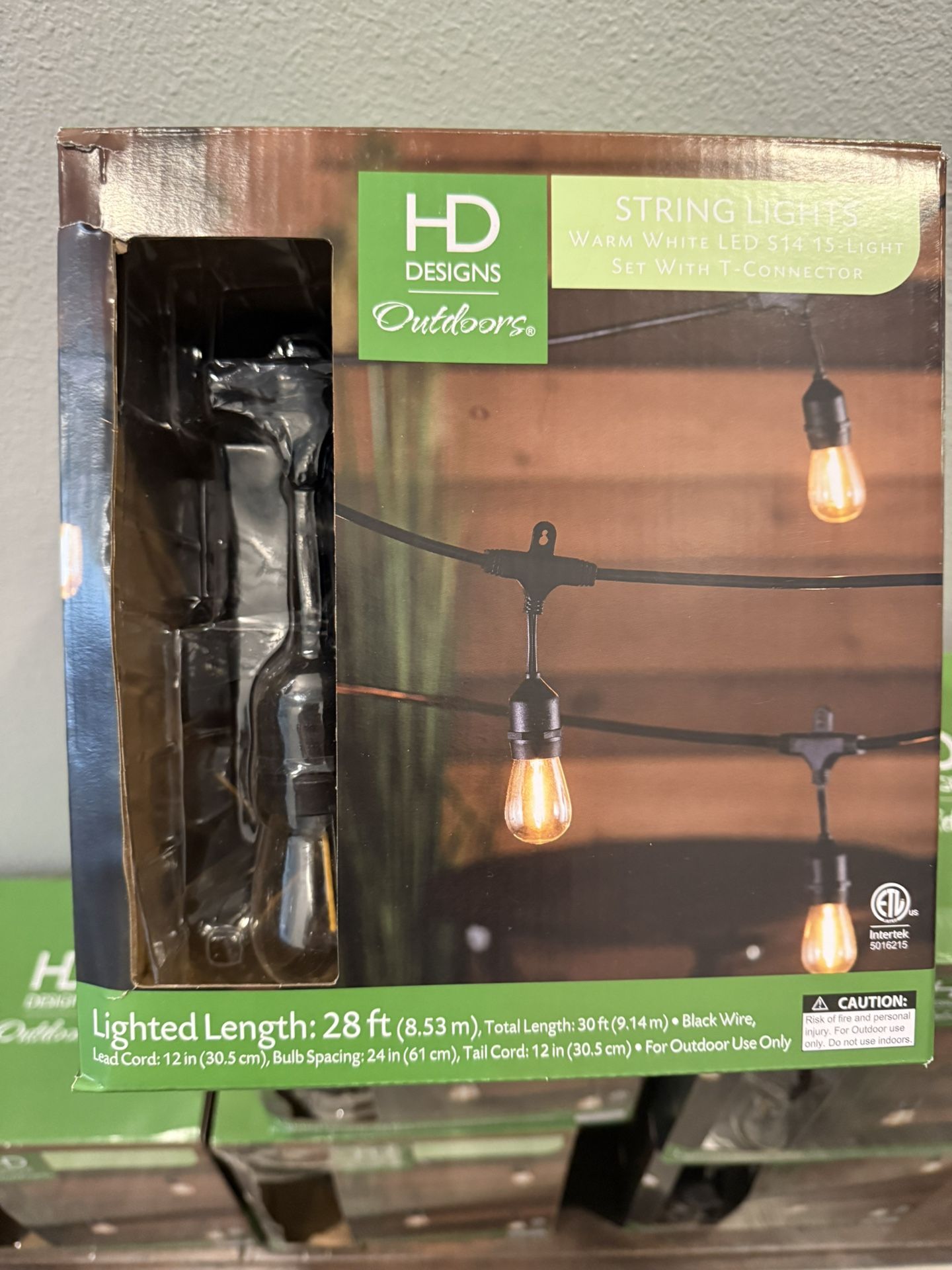 Outdoor String Lights-Warm White LED-30ft.