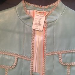 Baby Blue Leather Jacket