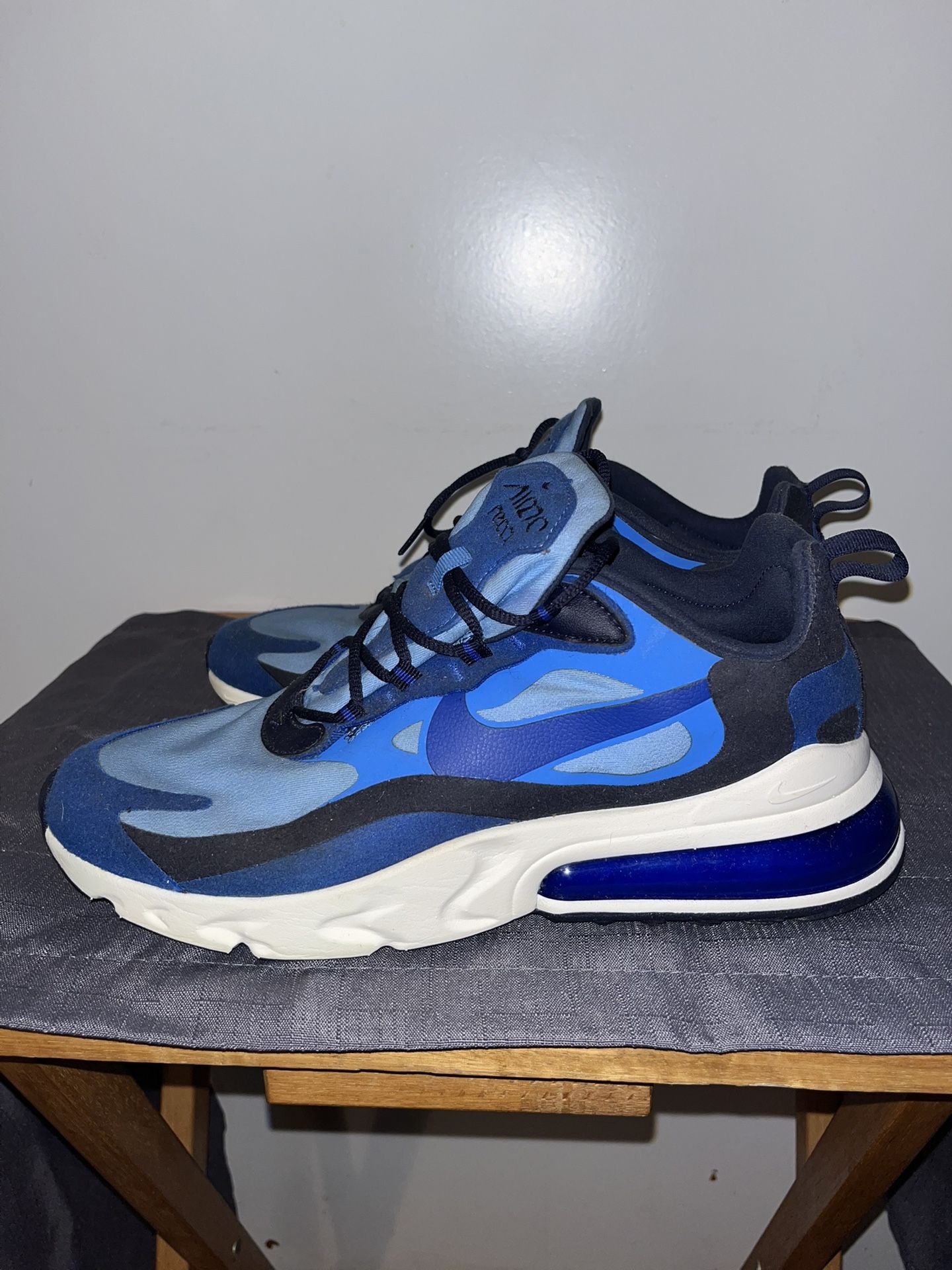 Nike Air Maxes React 270 Triple Blue