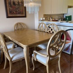 Dining Table With 6 Chairs Plus Leaf
