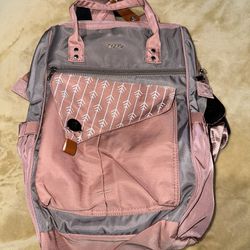 RJEU Pink And Grey Travel Backpack