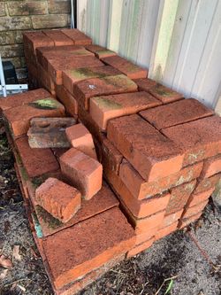 Landscaping red bricks