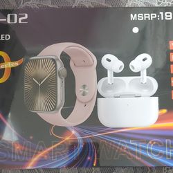 Smart watch With 5 different Color Bands And Ear Buds