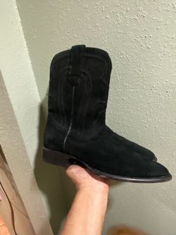 Los Altos Men's Suede Cowboy Boots With Zipper RoperToe Size10 E