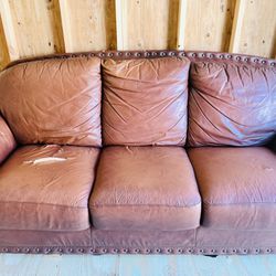Brown, Leather Couch/Sofa, 3 Cushion by LeatherTrend 