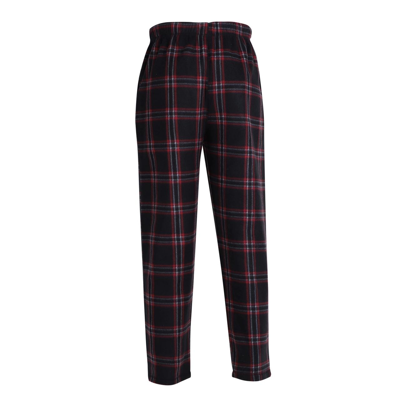 Men's Plaid Fleece Pajama Pant Black / Red / White