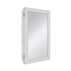 Glacier Bay 15-1/4 in. W x 26 in. H Framed Recessed or Surface-Mount Bathroom Medicine Cabinet with Mirror, Gray