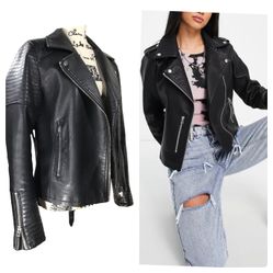 TopShop - Women’s Faux Leather Moto Jacket 8