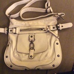 Used White Leather Purse