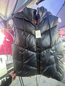 Guess Leather Puffer Jacket