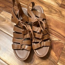 Women’s rue 21 brown wedge sandals. Size 8/9