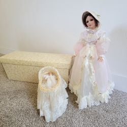 1997 Rare Music Box 22" Porcelain Doll
