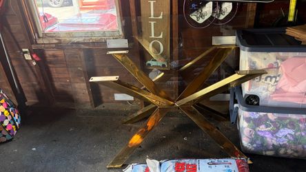 Gold Metal Starburst Dining Table Base