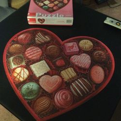 Heart shaped box of chocolate puzzle 1000 pieces