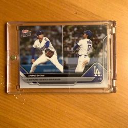 Dodgers Shohei Ohtani Topps Now 50-K 50HR Season Card In Acrylic Case New
