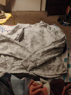 Gray and White Hoodie