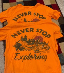 2-Pack Weatherproof Orange Mountain Graphic Tees M 10/12