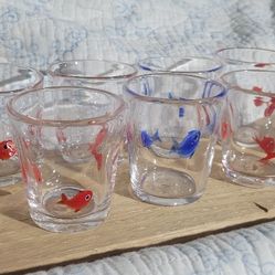 Koi Fish .vintage. Hand Blown Glasses. 10×