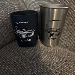 Boeing C-40A  Aircraft  Airplane Tin Cup & Kooze