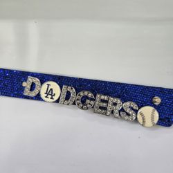 Dodgers Rhinestone Name Bracelet