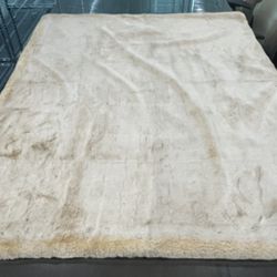 Z Gallerie Faux Fur Throw Blanket – Plush Cream & Tan – Luxury Home Decor