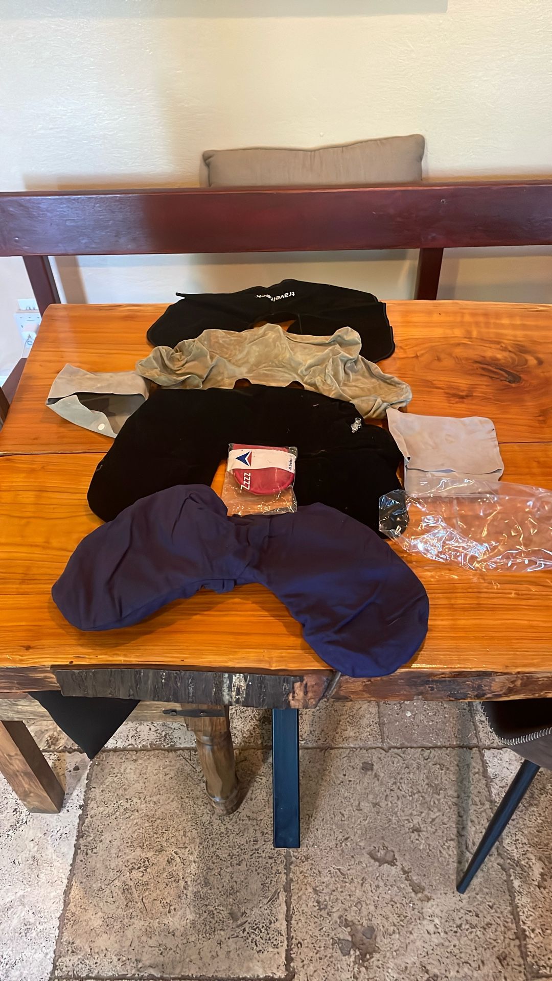 4 TRAVEL Fuzzy Comfy Blow Up Travel Pillows. Fold Down.