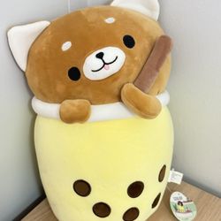 Large Yellow Boba Cat Plushie