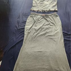Skirt And Crop Top Set-New