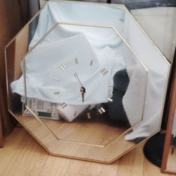 Clock Mirror And Two Side Mirrors 