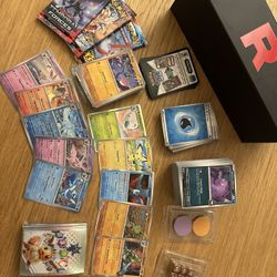 Pokemon Cards w/ Custom Team Rocket Card Case