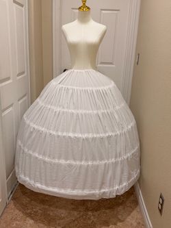 White 6-Hoop Petticoat Crinoline Underskirt for Wedding Dress Quinceañera Ball Gown