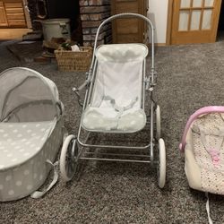 Doll Pram Stroller And Doll Car Seat