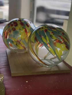 Heavy Big Clear Designer Glass Decor- $45each