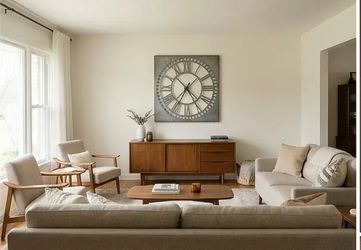 Oversized DecMode 36" Square Metal Cutout Wall Clock - Farmhouse Style
