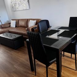 Glass Dining Table & 4 Chairs