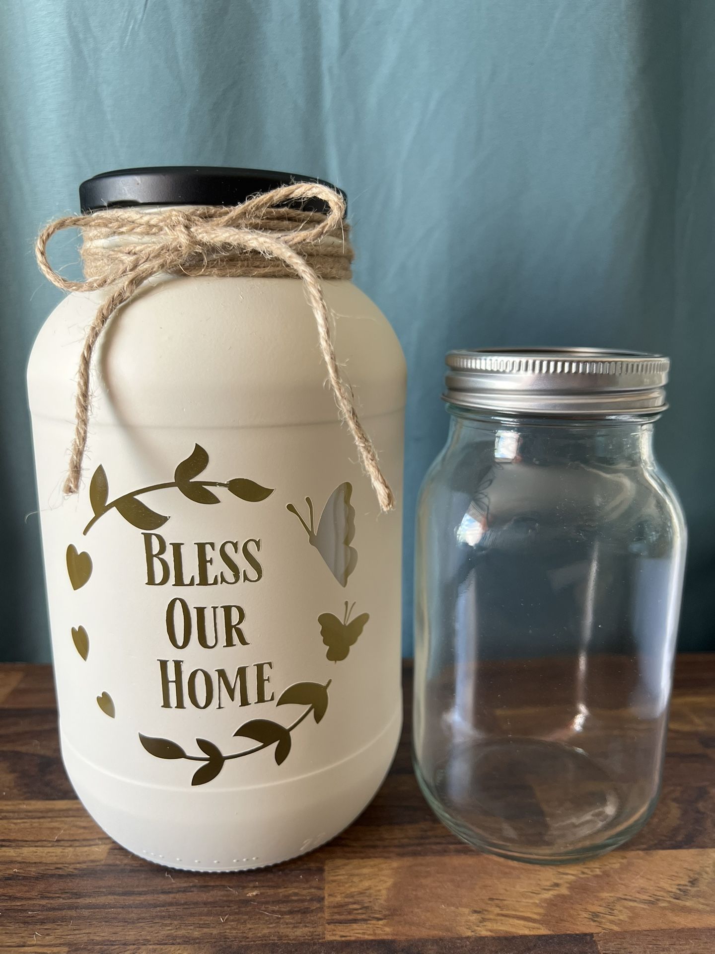 Hand Painted Decorative 64oz Jar