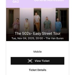 502 concert ticket GA