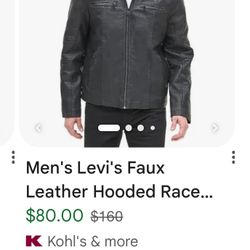 XL Levi’s Faux Leather Hoodie 