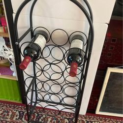Metal Vine Rack, Holds 18 Bottles 