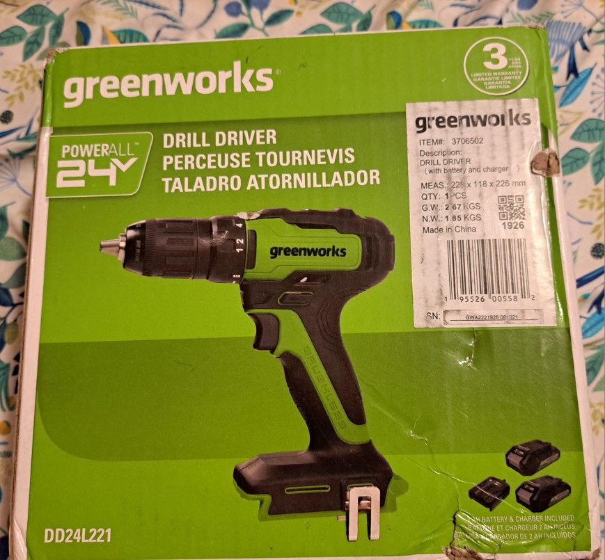 Green works drill driver.