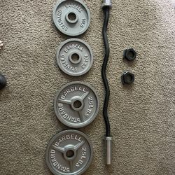 Curl Bar And Weights