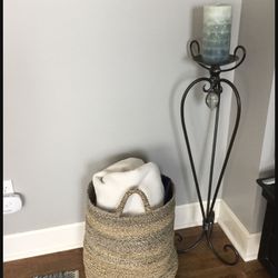 Pottery Barn Wrought Iron Pedestal Candle Stand Holder $160+ Retail - Beautiful Home Decor