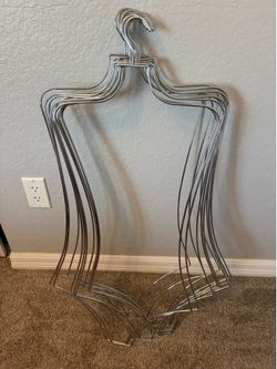 (12) Full Body Wire Metal Shape Hangers - Retail or Closet Display