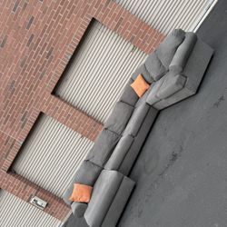 awesome, Nice Three-Piece Grey Sectional Couch