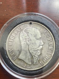          1866 MAXIMILIANO PESO MEXICO SILVER 