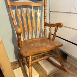 Vintage Solid Wood Rocking Chair (45” Height)