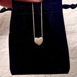 Genuine Real Diamond Necklace Heart Shaped