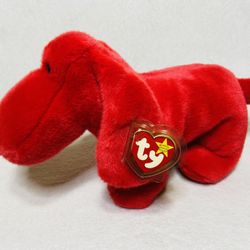 10” 1990s Ty Red Plush Rover Beanie Buddy