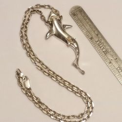 $70! Awesome All 925 Sterling Silver Shark Necklace 